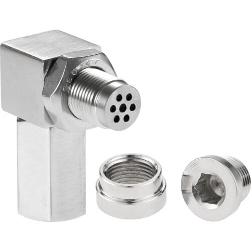 M18 X 1.5 90 Degree O2 Oxygen Sensor Spacer Engine Light CEL Eliminator Check Bung Mini Catalytic Converter W/ Bung Plug