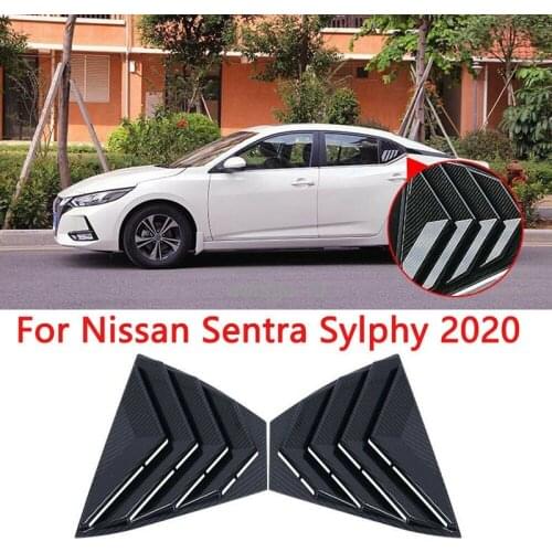 For Nissan Sentra 2020-2021 Carbon Look Rear Triple-cornered Shark Shutters Skull Cover Trim