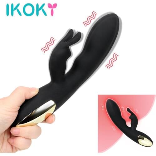 IKOKY Rabbit Vibrator Clitoris Stimulator G-spot Massage Intimate Goods Powerful Vibration Sex Toys for Women Adult Product