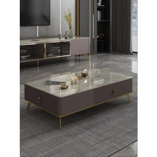 Italian very simple tea table Nordic square tea table light luxury simple modern living room storage household tea table