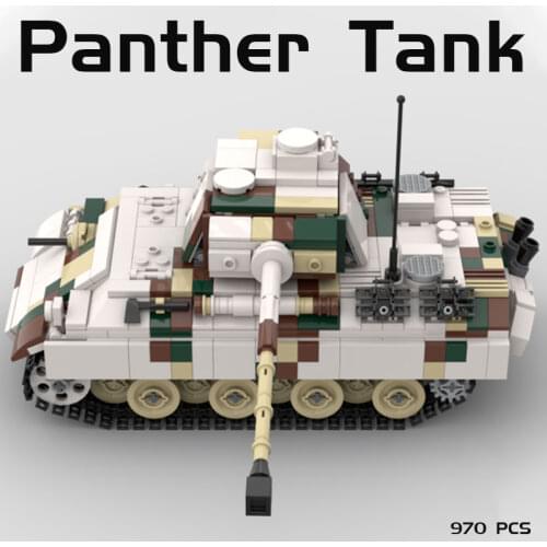 MOC Building Block Maker Military Series Winter Panther Tank Assembly Model Children Toy Creative DIY Build Bricks Birthday Gift