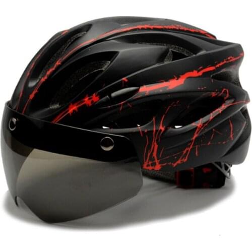 Cool black goggles bicycle helmet ultra light pattern bicycle helmet riding mountain bike road bike overall moulded helmet new