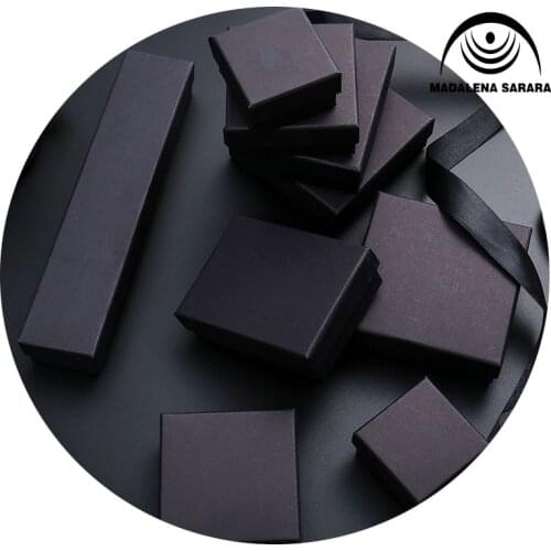MADALENA SARARA Wholesale Jewelry Box Kraft Paper Box Black Color Multi Sizes For Earrings Bracelet Necklace Storage Gift Box