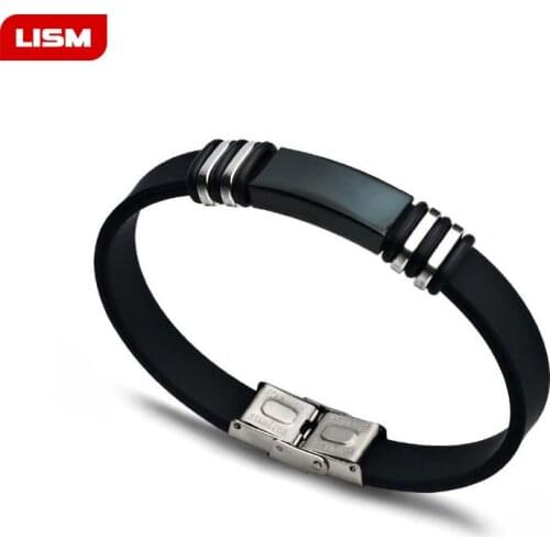 Hot Fashion 2 Color Stainless Steel Silica gel Braid Bracelets Steel Jewelry Woven Soft Comfortable Vintage Men Wristbands