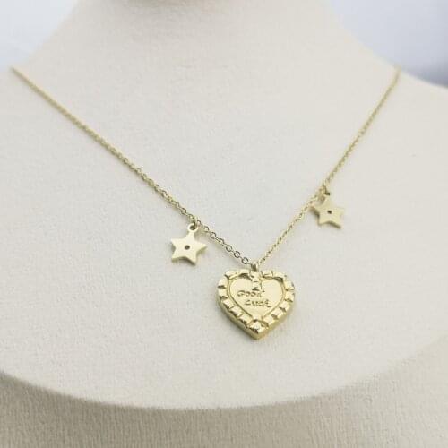 Love 100pcs 2020 fashion new goddess luxury necklace women love shape necklace pendant jewelry steel accessories