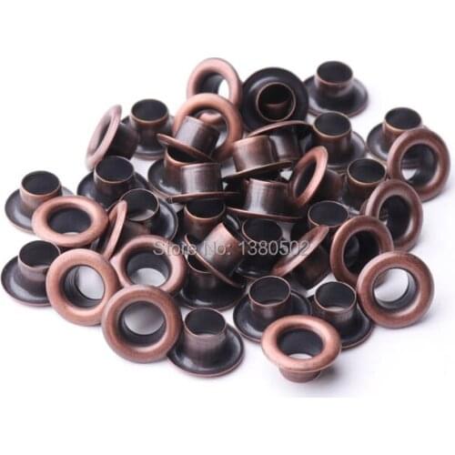 100pcs/lot 8*4*4mm copper color metal garment Eyelets for belt shoes