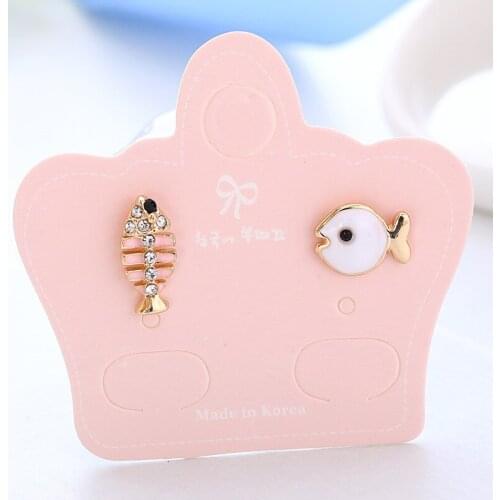 Cute Asymmetric Fish Earrings Ear Clips Without Pierced Earrings Wholesale Jewelry for Kids