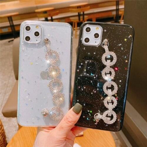 Fashion Bling Rhinestone Diamond Bracelet Hand Chain Star Glitter Case Cover For iPhone 11 Pro MAX XR XS Max X 6 6S 7 8 Plus SE