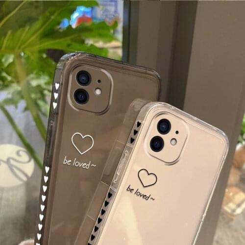 For 12 Mobile Phone Iphone7 Case 11pro Simple Love XS Transparent 6 8 plus XR Soft Mens And Womens