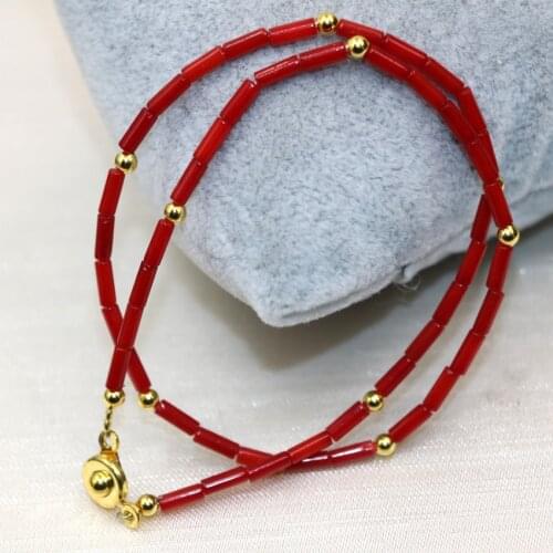 Natural red coral tube beads 2*6mm strand bracelets exquisite gifts for women diy clasp free shipping jewelry 13inch B3004