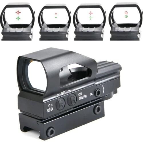 Red Dot Scope 1x23x34 Compact Reflex Red Green Dot Sight Riflescope 4 Reticle Sight for Airsoft Hunting Optics Sight