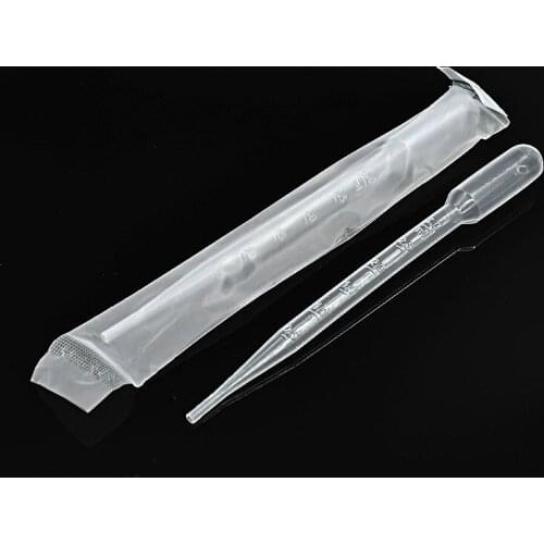Sterile Pasteur Pipette Plastic Straw Sterile LDPE Dropper Easy Tearing Individually Wrapped Airbrush Urine Straw 3 ml 250 / PK