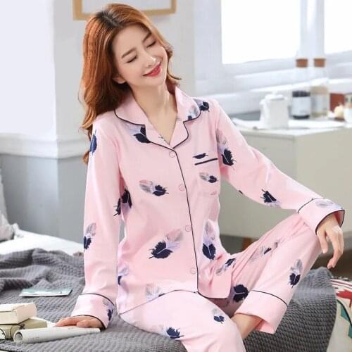 Pajamas Womens Autumn Long Sleeve Milk Silk Cardigan Winter Home Clothes Maternity Suit Female Nightwear Lady Sleeping Wear
