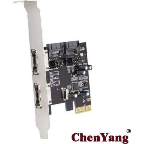 CY 4 Ports SATA 3.0 ESATA PCIE SATA3 to PCI-E 6Gbps Expansion Card PCI-E Adapter
