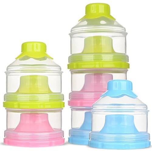 Portable 3 Layer Baby Milk Powder Dispenser Non-Spill Storage Container