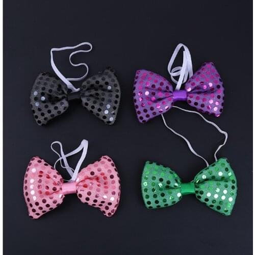 Rave LED Luminous Neck Tie Male/Female Fashion Led Bow Tie LED Holiday Light Up Flashing Sequin Party Wedding decor