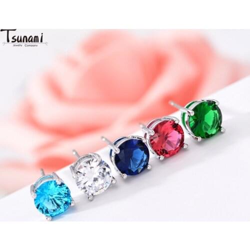 Fashion Simple Female Earrings Hollow Cubic Wine Glass Zirconia Ear Earrings Exquisite Jewelry Hot Daily Birthday Festival Gifts