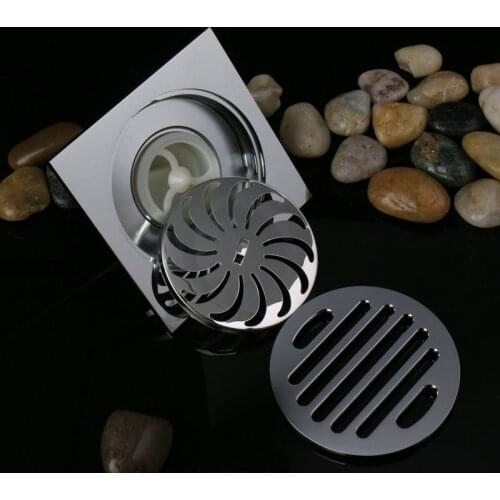 Floor Drains Antique Brass Shower Floor Drain Bathroom Deodorant Euro Square Floor Drain Strainer Cover Grate Waste 4