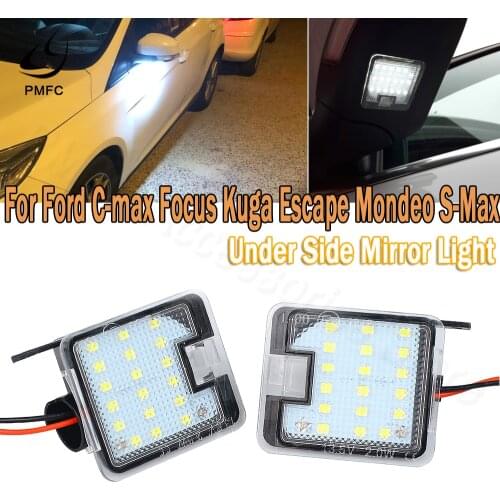 PMFC 2Pcs LED Under Side Mirror Puddle Light Car Courtesy Lamp For Ford-Focus-3 S-Max WA6 Grand C-Max Kuga 2 Escape Mondeo 4 5