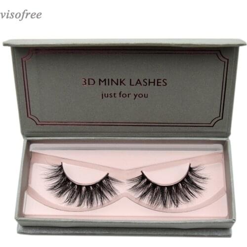 Visofree Natural Long Mink Eyelashes 1 pair 3D False Eyelashes Full Volume Mink Lashes Lightweight Soft Lashes Eyelash Extension