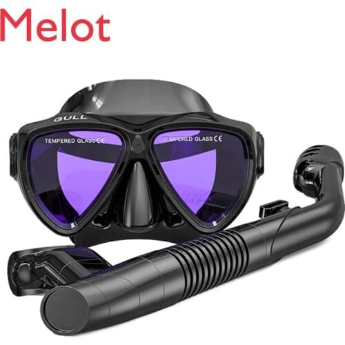 Snorkeling Face Mirror Protective Eyewear Changeable Myopia Diving Mask Face Mirror Snorkeling Three Pieces Breathing Tube Suit
