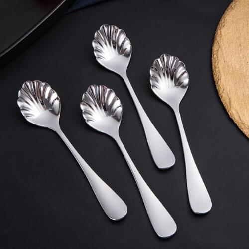 Mirror Polish Stainless Steel Dessert Spoons for Ice Cream Dessert Mixing Stirring Spoon Coffee Spoon Dinnerware Kitchen Tools