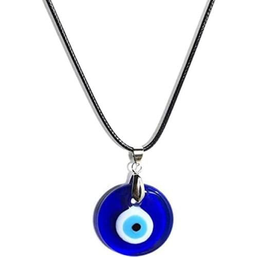 Blue Evil Eye Necklace for Women Fashion Leather Rope Turkey Glass Lucky Evil Eyes Pendant Necklace Jewelry Accessories Gifts