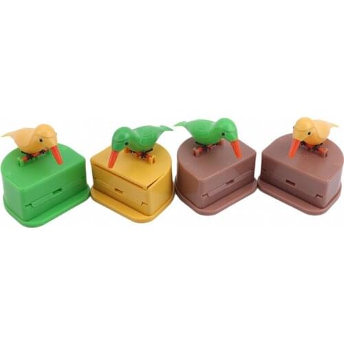 Automatic Bird Toothpick Tube Toothpick Storage Plastic Box Living Room Decoration Supplies