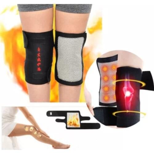 1Pair Tourmaline Self-Heating Knee Leggings Brace Support Magnetic Therapy Knee Pads Adjustable Knee Massager Health Care