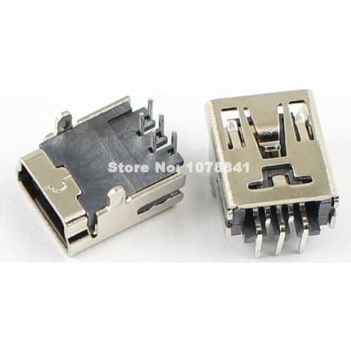 100pcs Mini USB Female 5 Pin PCB Socket Connector