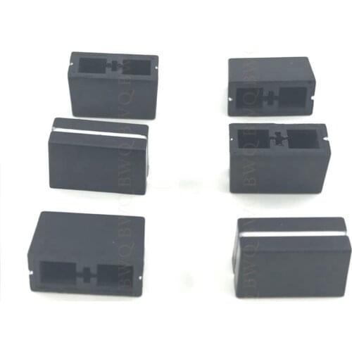 15pcs/lot L20mm W10mm H12mm Mixer Potentiometer Fader Knob Cap / Hole 4MM / Potentiometer Fader Cap Black