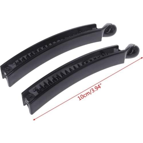 2 Pieces 10 cm Banana Hair Clips Black Square Head Plastic Barrette Ponytail Holder X7YB