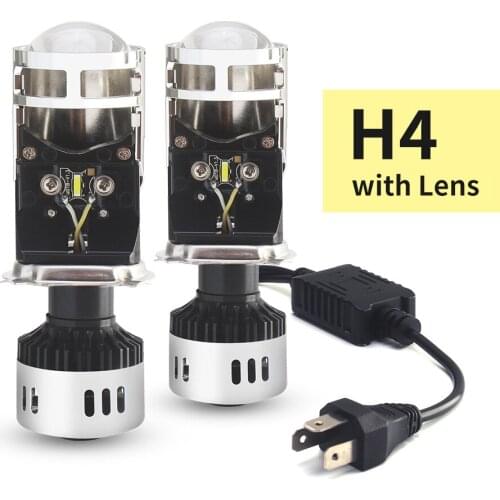 2PCS H4 LED Car Headlight Bulbs with Lens 72W 9600LM Car Styling led automotivo Light Auto Lamp H4/9003/HB2 Hi/Lo