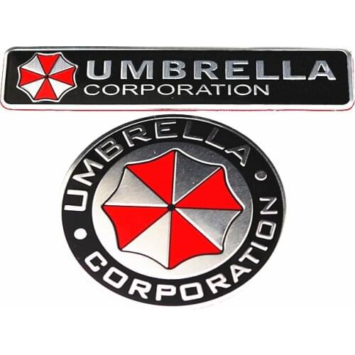 2PCS Car styling 3D Aluminum alloy Umbrella corporation car stickers decals emblem decorations badge auto accessories