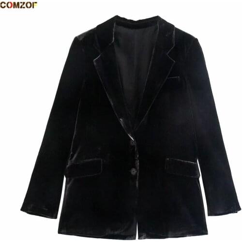 Женские бархатные пиджаки COMZOF China At AliExpress