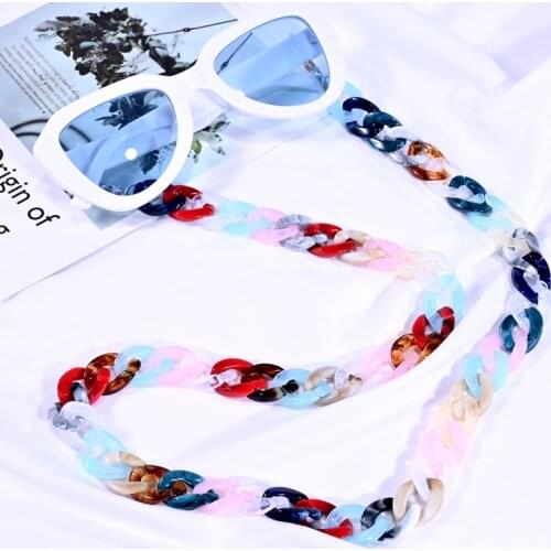 Color Ornament Acrylic Sunglasses Glasses Chain For Womens Strap Hang Spectacle Cord Holder Lanyards Summer Luxury Fashion 2021