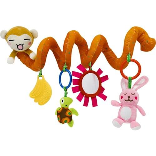 Infant Baby Stroller Toy Spiral Cute Hanging Rattles Activity Boys Girls Rattles Toy with Ringing Bell for Car Seat Crib Pram