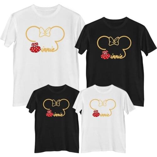 Disney Mickey Mouse Minnie Mouse T-shirt Summer Comfortable 100%cotton Woman T-shirts Girl clothes mother and daughter clothes
