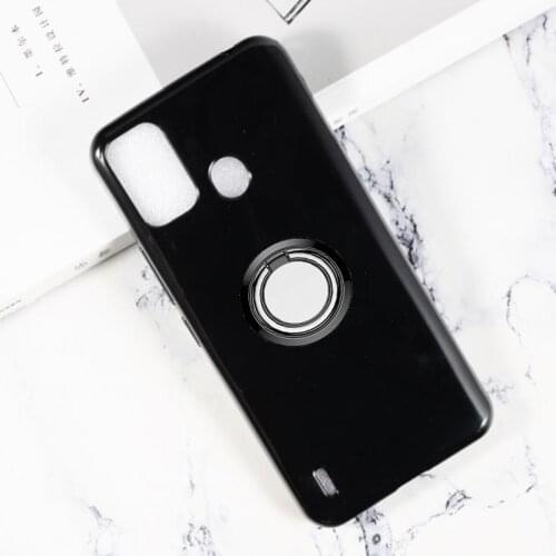 For ITEL A48 Back Ring Holder Bracket Phone Case Smartphone TPU Soft Silicone Cover