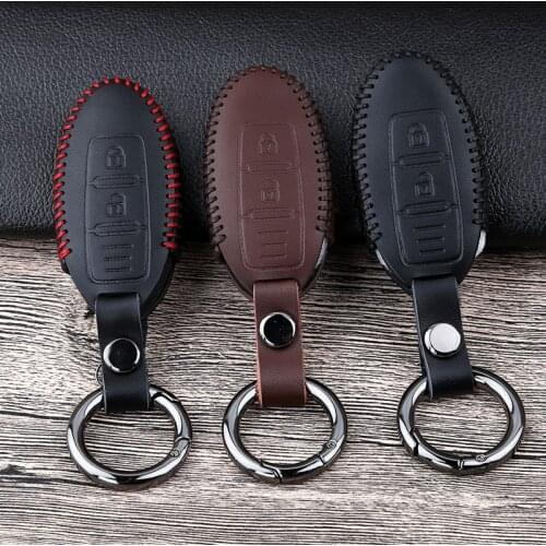 Leather Car Key Case Cover For Nissan Qashqai J10 J11 X-Trail t31 t32 Tiida Pathfinder Murano Note Juke For Infiniti Accessories