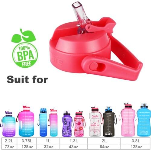 QuiFit Lid with Straw for Water Bottle Opening Diameter 3.in/7.7cm BPA Free