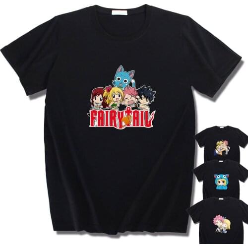 New Summer Cotton T Shirt Fairy Tail Printed Casual Kids Girls Boys Tops Tees Men Women Family T-shirt