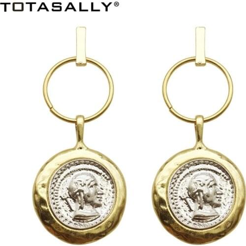 TOTASALLY Fashion Ethnic Tribe Coin Earrings Vintage Alloy Chic dangle Earrings for Women Statement Jewelry pendientes mujer