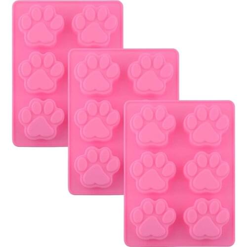 Soap Molds silicone DIY Handmade Dog Pet Animal Paw Print Forms Mould for Bundt Cake Cupcake Pudding Candle Making Supplies Tool