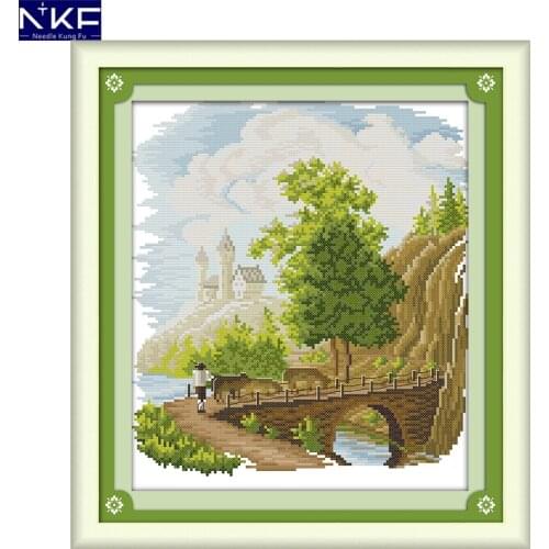 NKF Grazing Stamped Cross Stitch DIY Kits Needlework Embroidery Set Chinese Cross Stitch for Home Decor