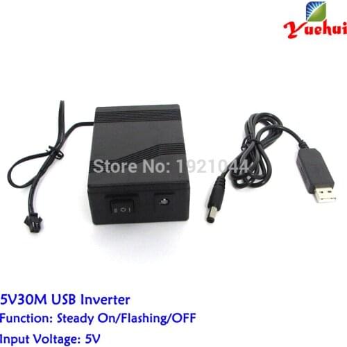 NEWest 5V USB EL wire inverter/driver powered by Mobile battery or Computer for driving 30m EL wire or EL strip For Party Decor