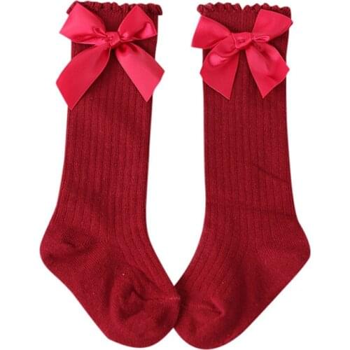 Autumn Winter tights Leggings for Newborn baby girls socks Toddlers Bow Knee High Long Soft Cotton sokken princess Infant Panty