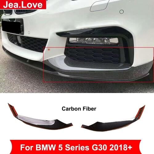 MP Style Real Carbon Fiber Front Aprons Bumper Lip Protector For BMW 5 Series G30 2018+ Car Tuning Styling Modification