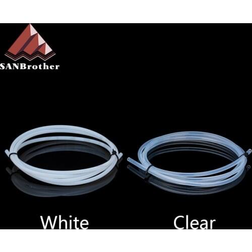 1M PTFE Tube Clear PiPe to J-head hotend RepRap Rostock Bowden Extruder Throat For filament 1.75/3.0mm ID 2mm 3mm OD 4m