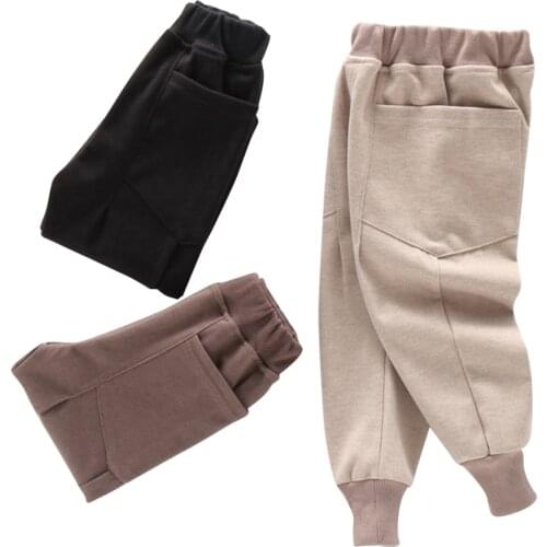 Boy Girl Pants Pockets Sweatpants For Girls Mid Wiat Children Boy Pants Spring Autumn Girl Clothes